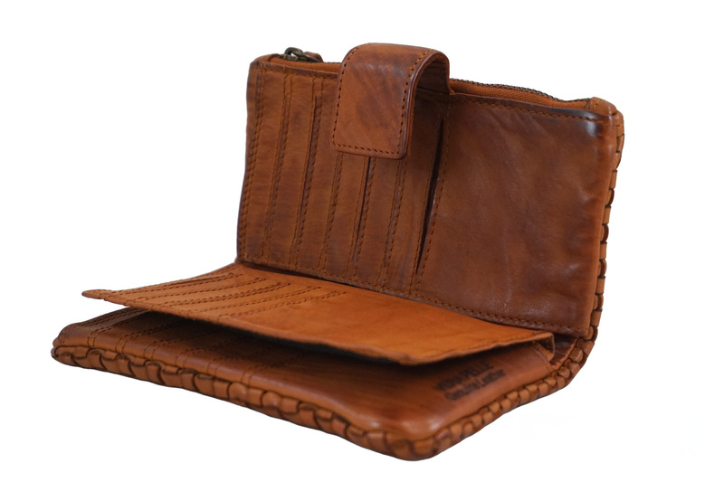 Ekskluzywny portfel z miękkiej skóry - Brązowy