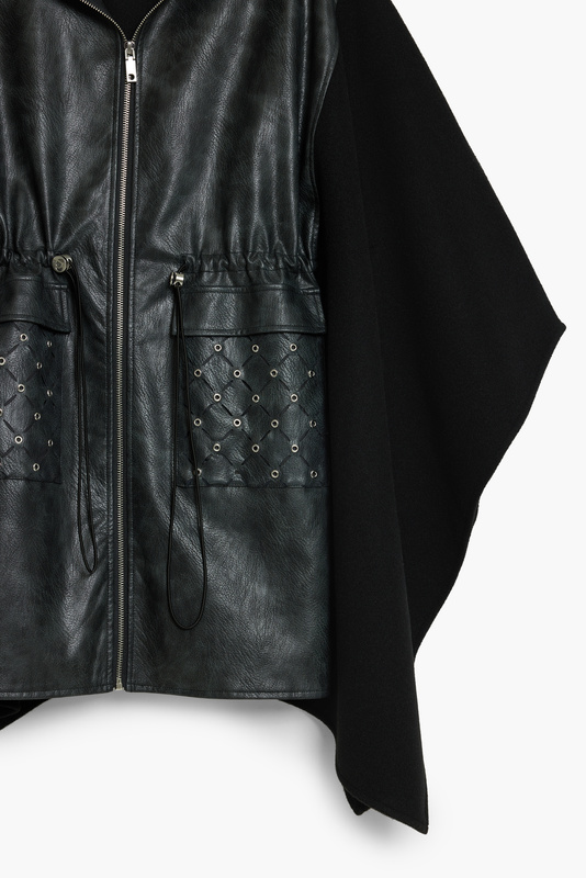 DESIGUAL PONCHO DAMSKI CZARNY