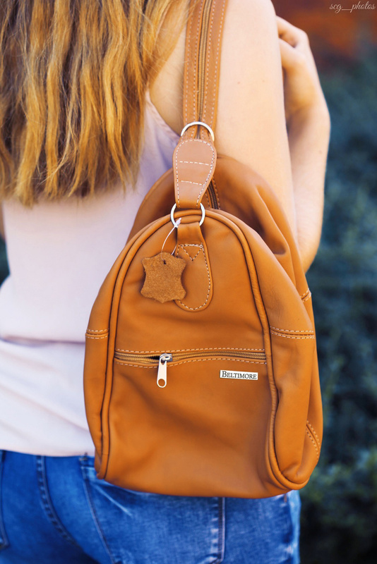 Jasnoszary Plecak damski skórzany torebka 2w1 Beltimore 019