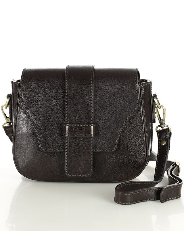 Torebka skórzana crossbody bag MAZZINI VERONA - brąz caffe