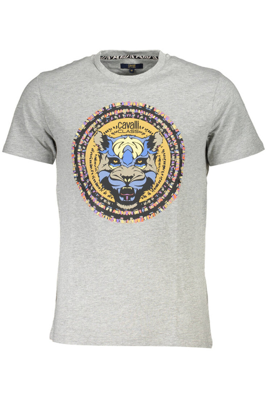 CAVALLI CLASS T-SHIRT Z KRÓTKIM RĘKAWEM MĘSKI SZARY