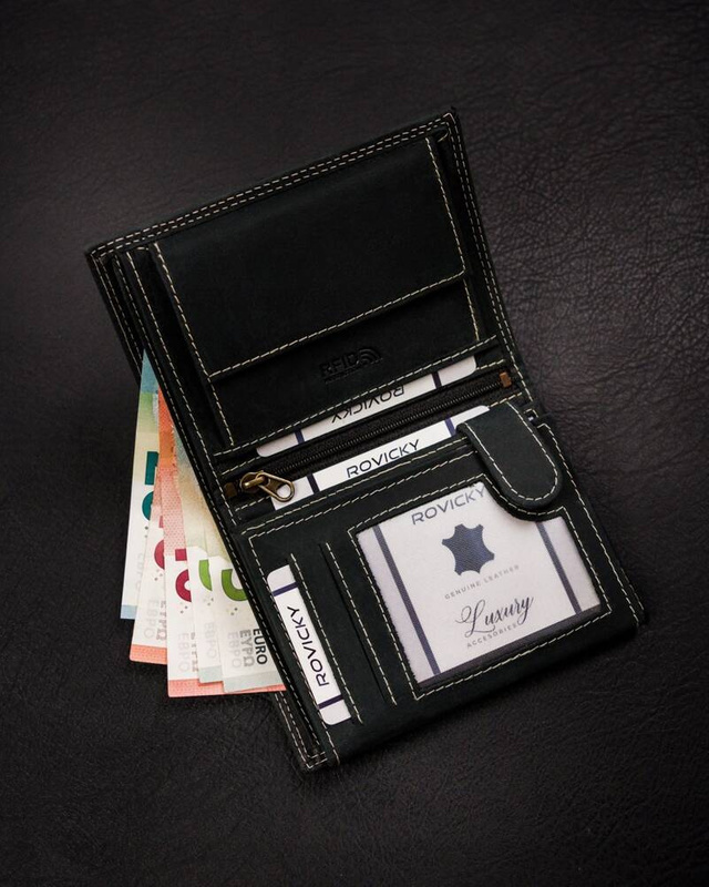 Skórzany męski portfel Wild N4-CHM-NL RFID