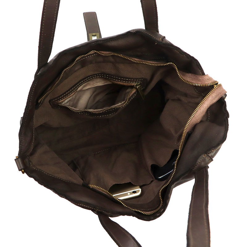 Stylowa praktyczna Duża damska shopperbag skórzana torebka na ramię VS