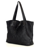 Torba damska pleciona shopper & shoulder leather bag - MARCO MAZZINI czarna