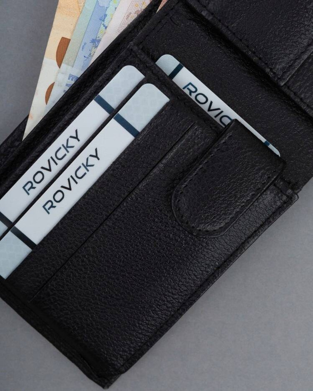 Mały skórzany portfel męski z RFID od 4U Cavaldi