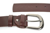 Beltimore skórzany damski pasek do spodni 4 cm burgundowy A72 : Kolory - fioletowy, Rozmiar pasków - r.110-125 cm