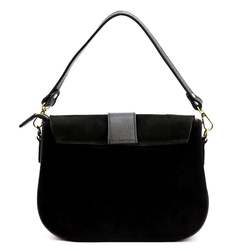 Vera Pelle Damska skórzana listonoszka torebka przez ramię z kieszenią