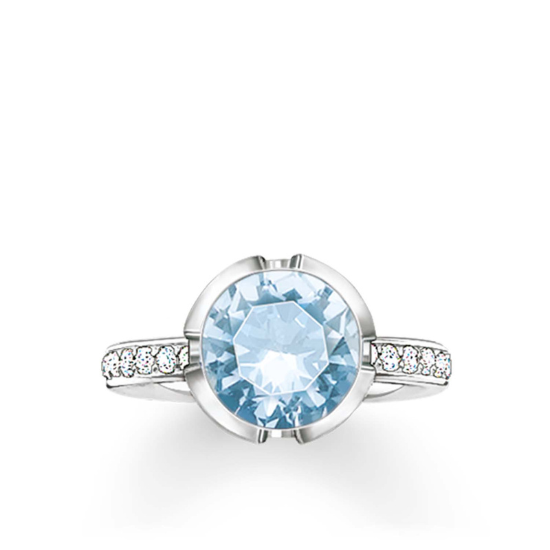 Biżuteria THOMAS SABO 037-059-31-54. Pierścionek, Kolor niebieski srebrny. Kobieta.