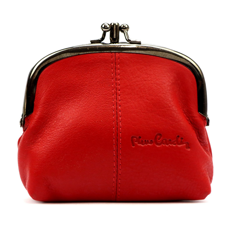 Pierre Cardin damska portmonetka mała skóra naturalna zamykana na bigiel