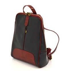 Florence Miejski Damski plecak skóra naturalna z kieszeniami na suwak