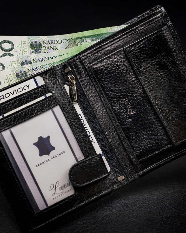 Klasyczny męski portfel skórzany z RFID Rovicky