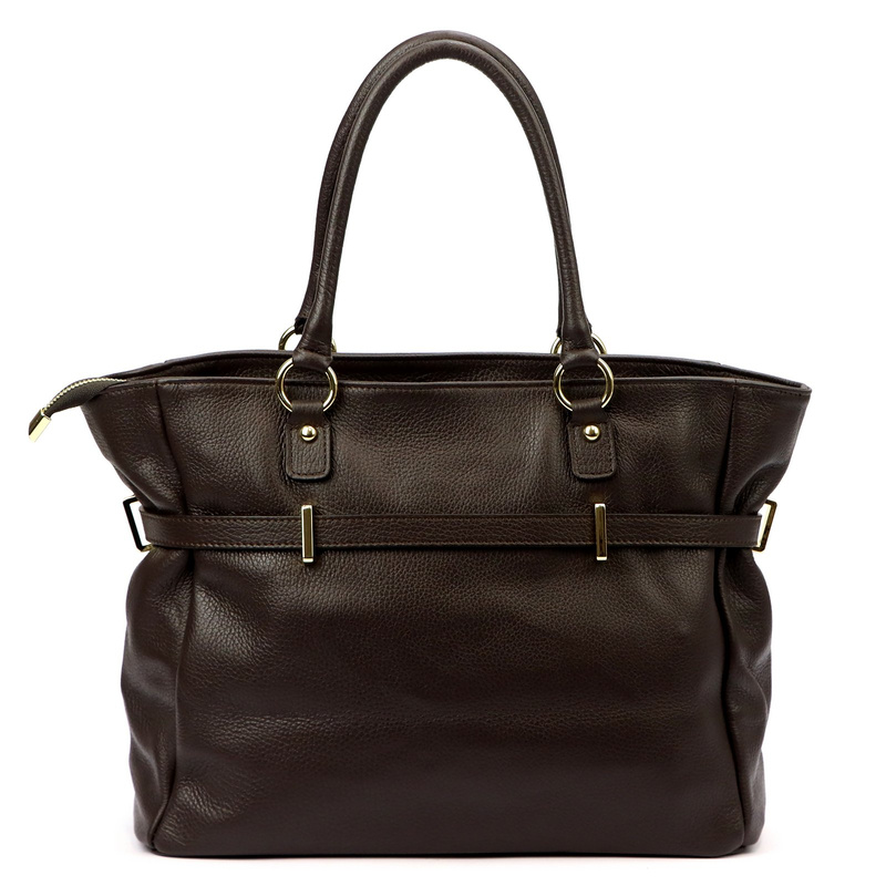 Vera Pelle damska shopperbag torebka na ramię skóra naturalna kieszenie