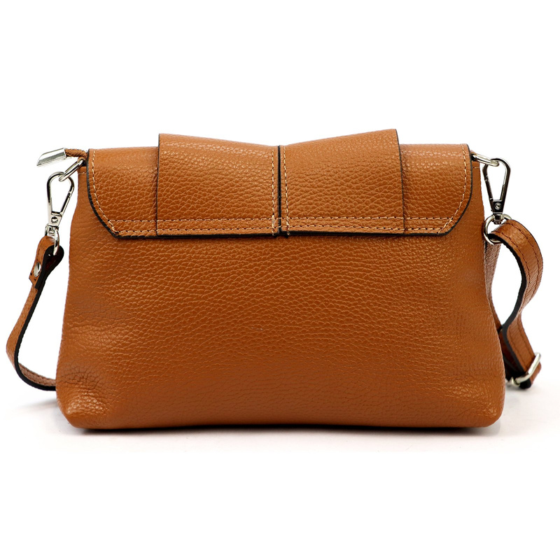 Skórzana damska listonoszka torebka przez ramię zamykana klapą Luka