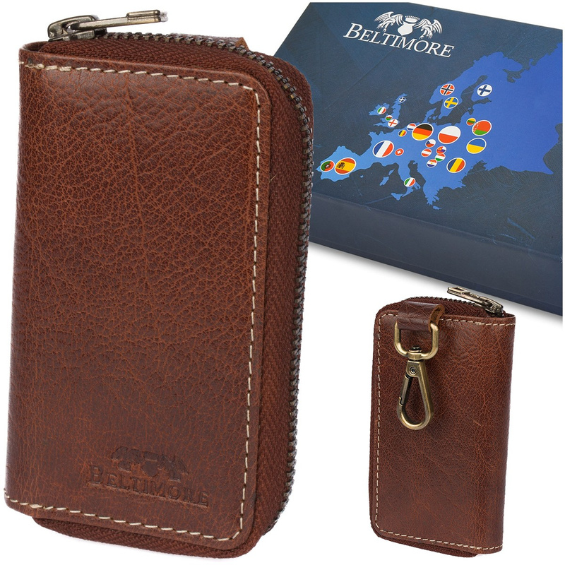 Etui na klucze premium skórzane kluczówka Beltimore tan P87