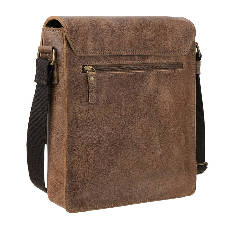 Męska torba skórzana vintage z kieszonką TM240