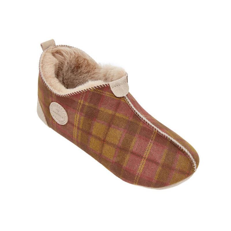 Kapcie damskie OXFORD Tartan czerwone
