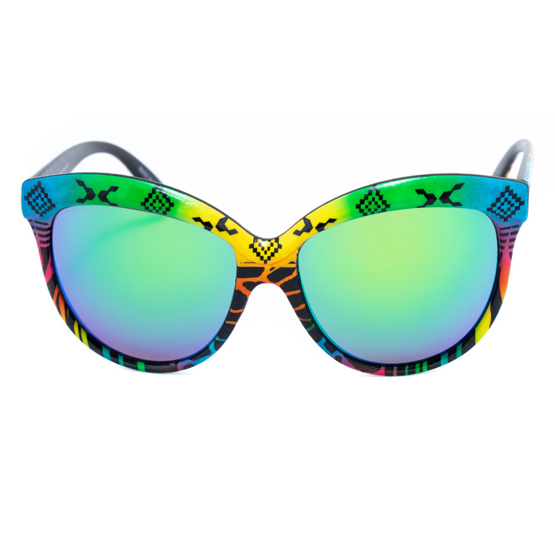 Okulary ITALIA INDEPENDENT 0092INX149000. Okulary przeciwsłoneczne, Kolor niebieski zielony żółty pomarańczowy. Kobieta.