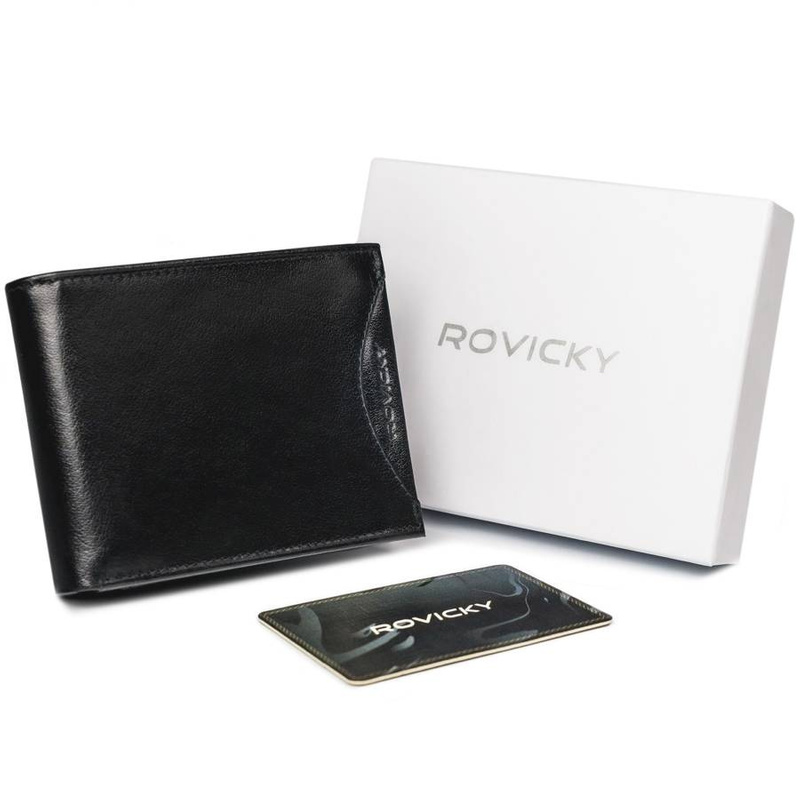 Skórzany męski portfel rozbudowany z RFID Rovicky