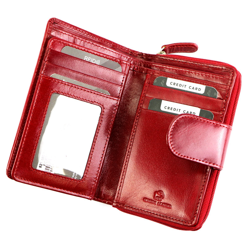 EL FORREST pionowa portmonetka skóra naturalna skórzany portfel RFID