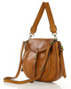 Marco Mazzini Torebka classic saddle bag ze skóry naturalnej na ramie brąz camel