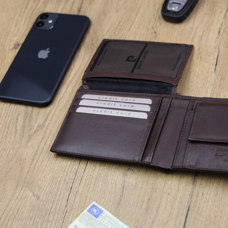 Męski duży portfel pleciony motyw Pierre Cardin