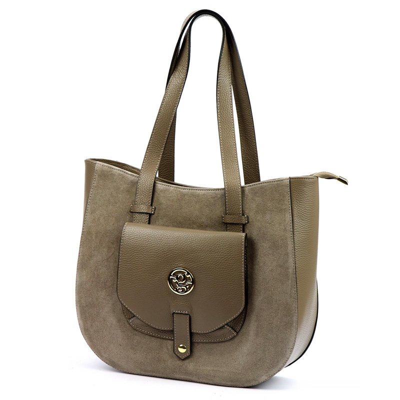 Elegancka Skórzana damska shopperbag torebka na ramię Gregorio z kieszenią