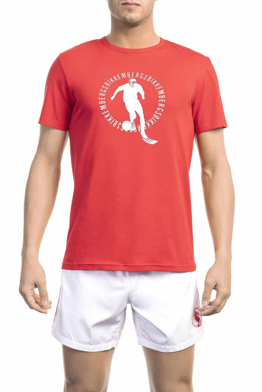 T-shirty marki Bikkembergs Beachwear model BKK1MTS02. Kolor Czerwony, Odzież Męskie. sezon: