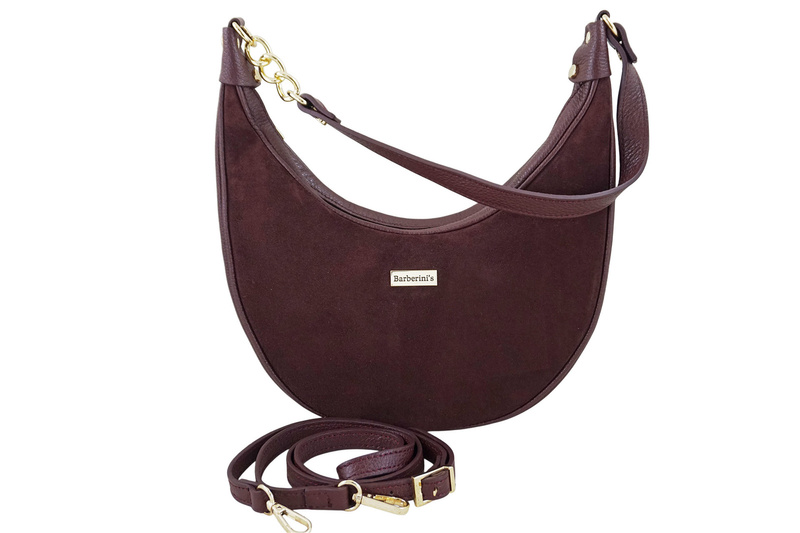 Stylowa torebka z zamszowym wykończeniem - Bordowa