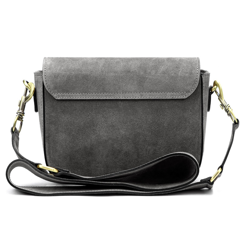 Vera Pelle damska listonoszka zamszowa przez ramię skórzana stylowa torebka