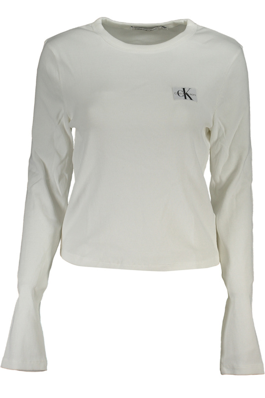 CALVIN KLEIN DAMSKI T-SHIRT Z DŁUGIM RĘKAWEM, BIAŁY