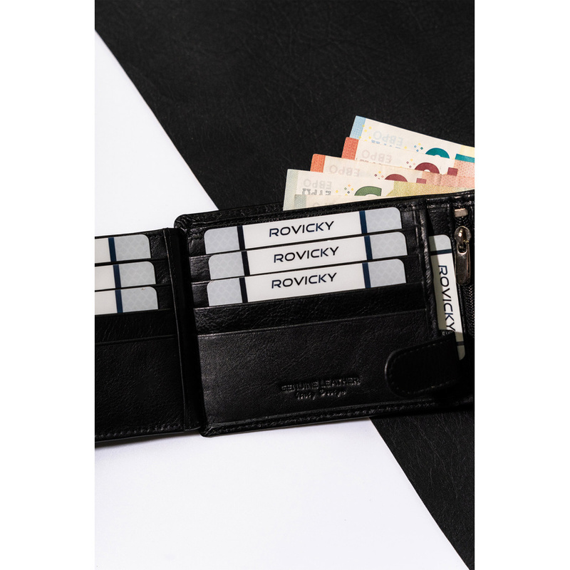 Elegancki męski portfel z ochroną RFID od Rovicky