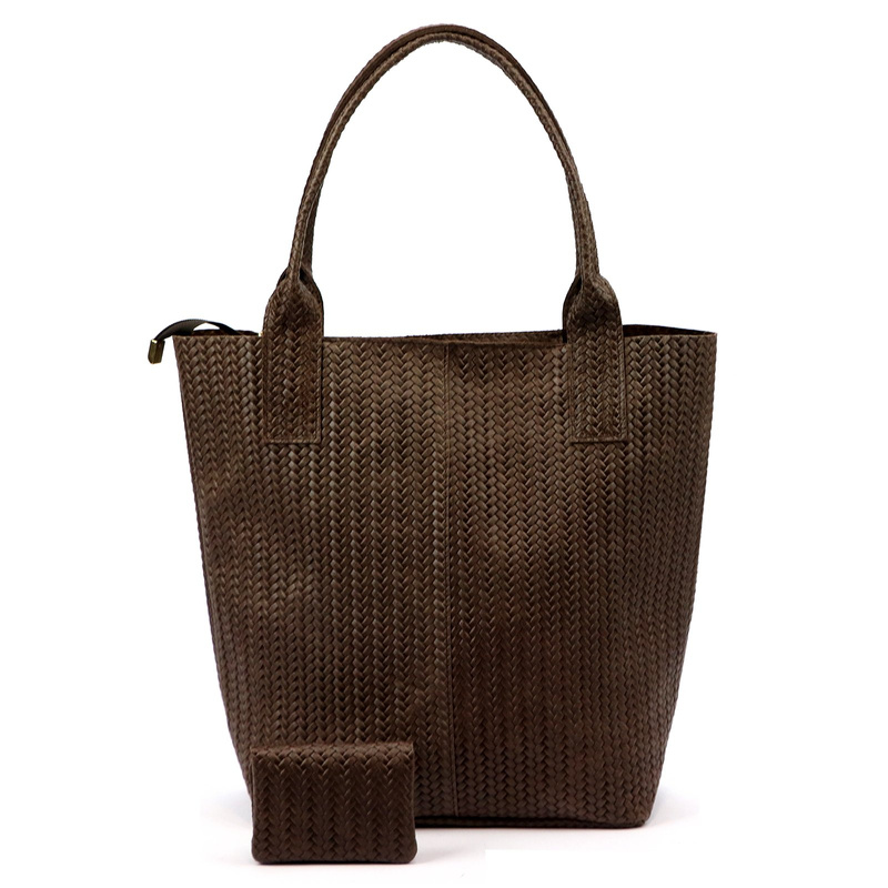 Vera Pelle damska shopperbag z dwoma etui torebka portfel skóra naturalna