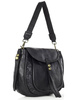 Marco Mazzini Torebka classic saddle bag ze skóry naturalnej na ramie czarna