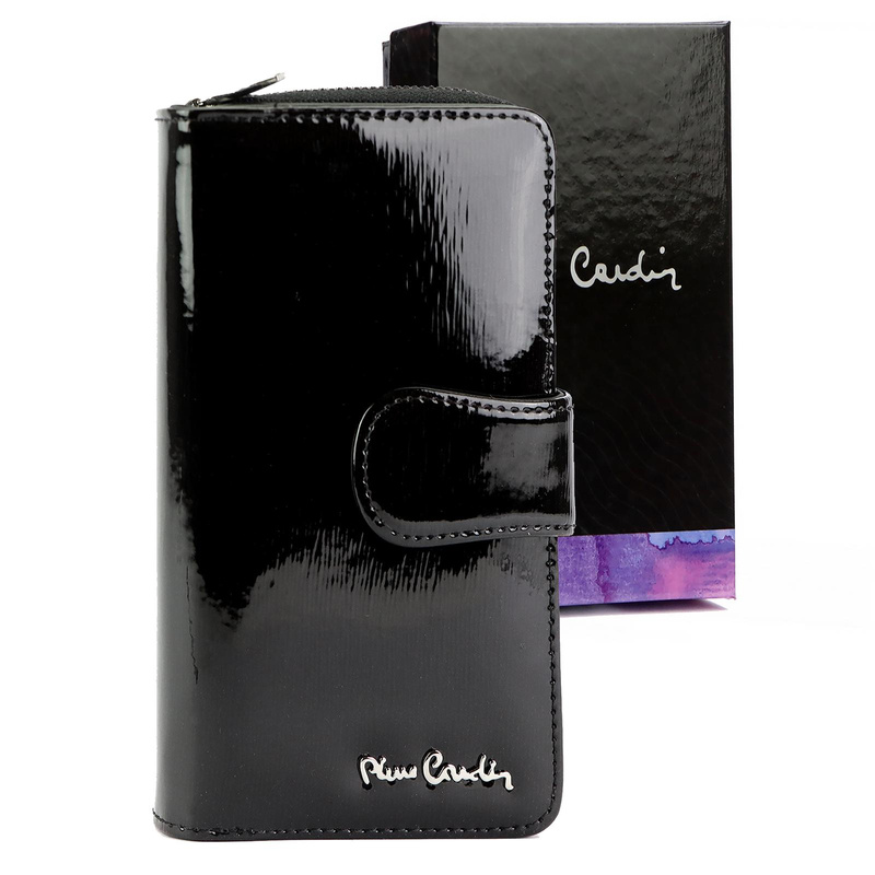 Pierre Cardin damski pionowy duży portfel skórzany podłużna portmonetka