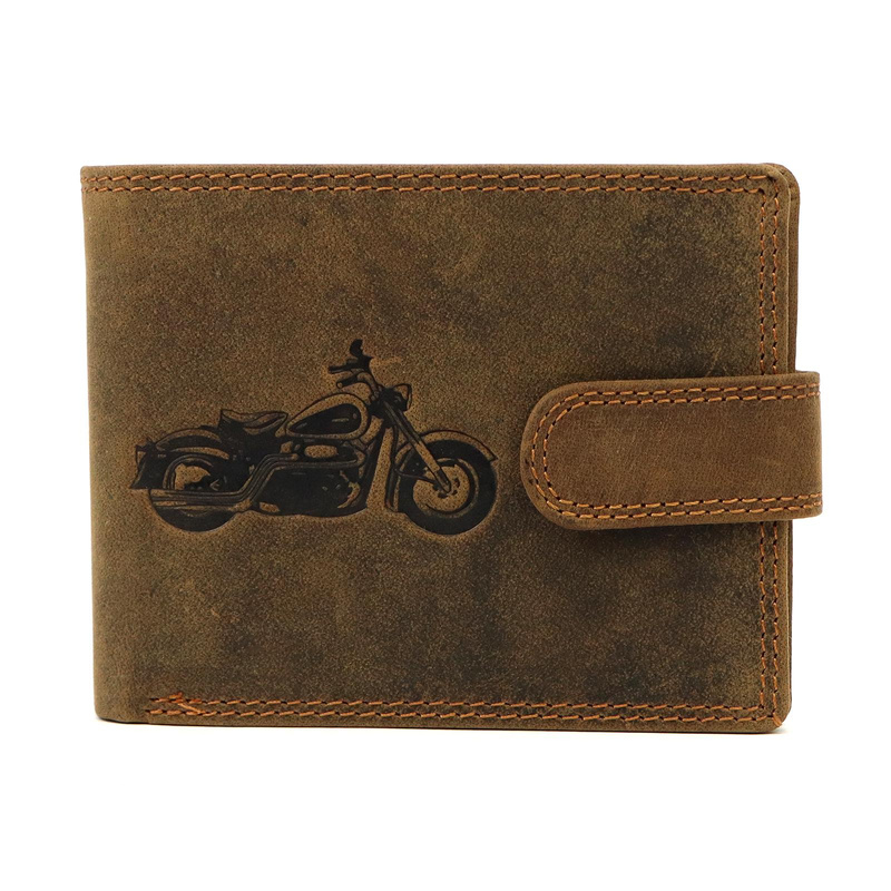 Nordee męski portfel skóra naturalna na zatrzask z indywidualnym wzorem