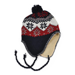 Czapka z kamyczkami i pomponem