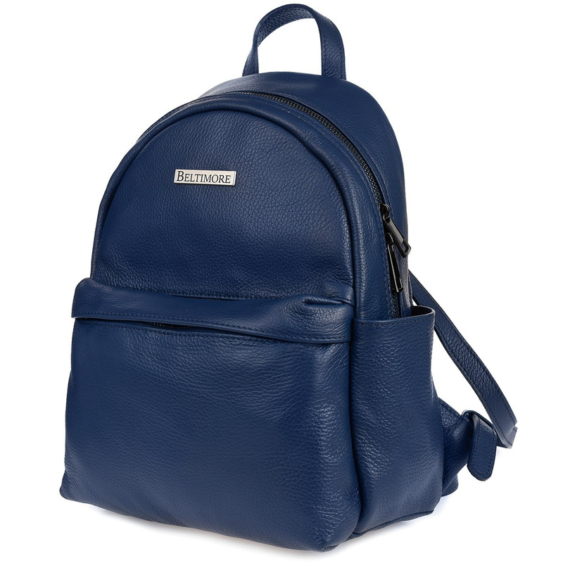 Granatowy mały skórzany plecak damski elegancki plecaczek A5 Beltimore P15