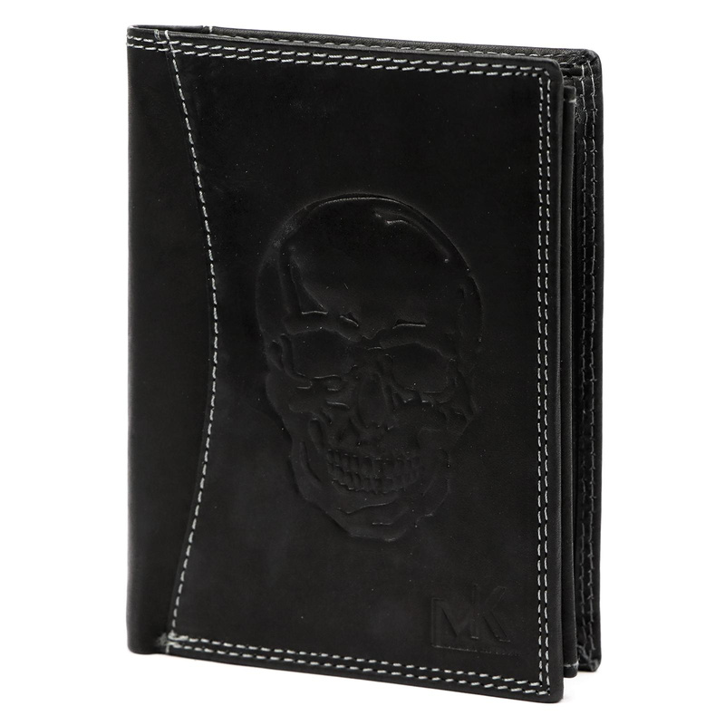 Skórzany męski portfel Money Kepper CDD 5601 SKULL