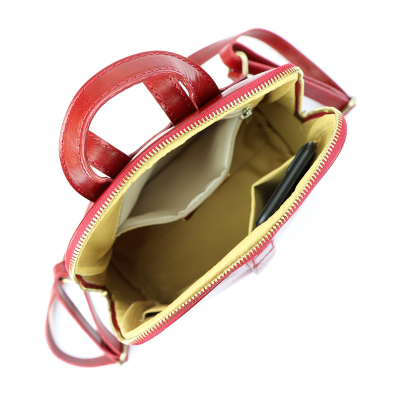 Florence Miejski Damski plecak skóra naturalna z kieszeniami na suwak