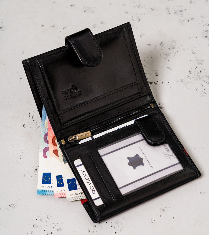 Skórzany męski portfel Rovicky N62L-RVTP RFID