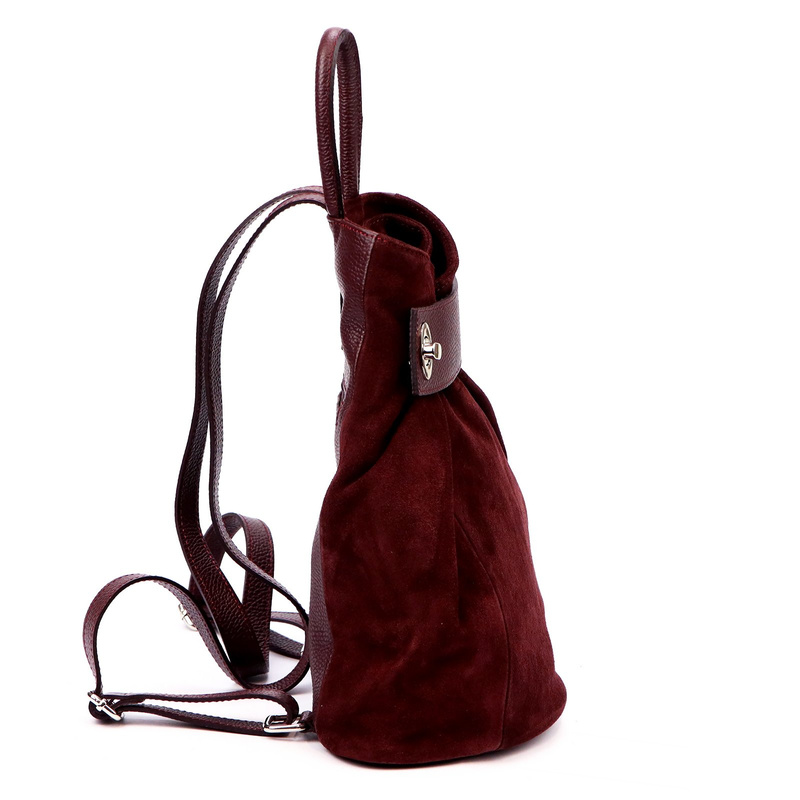 Vera Pelle damski plecak miejski ze skóry naturalnej z kieszeniami