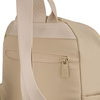 Mały plecak damski wykonany z poliestru w kolorze ecru, jednokomorowy z kieszenią zewnętrzną - Peterson