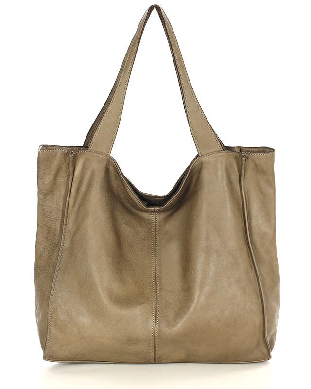 MARCO MAZZINI Torebka miejski shopper bag skóra naturalna handmade beżowa cappuccino