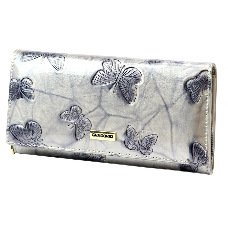 Gregorio damski portfel klasyczny podłużny duża portmonetka lakierowana