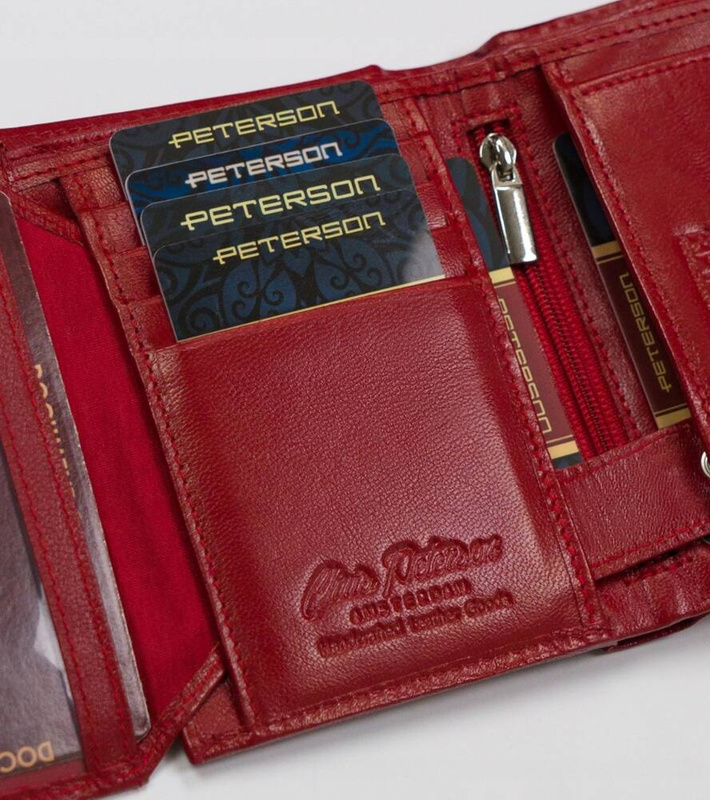 Damski portfel ze skóry ekologicznej Peterson PTN RD-357-NGV-M