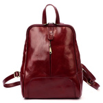 Florence Miejski Damski plecak skóra naturalna z kieszeniami na suwak