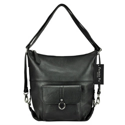 PATRIZIA Duża elegancka damska skórzana torebka na ramię z kieszeniami