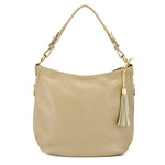 Pojemna damska torebka na ramię skórzana brelok