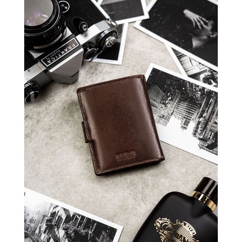 Skórzany męski portfel Peterson PTN RM-12L-BUF