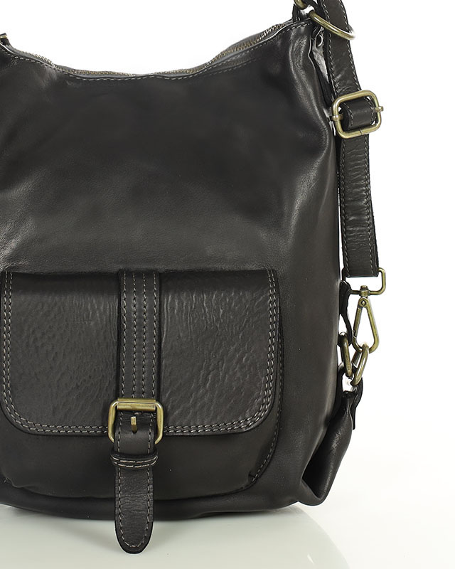 Torba skórzana dla wymagających z opcją plecak old school leather bag - MARCO MAZZINI czarny